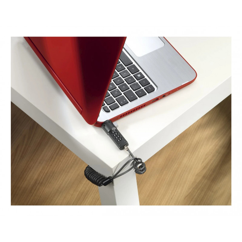 Hama 4-stelliges Kombinations-Laptop-Schloss für Netbooks, Anthrazit (00054106)