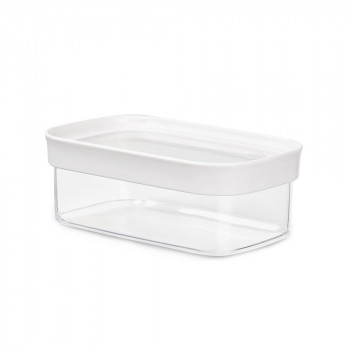 EMSA OPTIMA Rechteckiger Vorratsbehälter für trockene Lebensmittel 0,45 L Transparent/Weiß mit Frischesiegel, BPA-freier Kunststoff (3110600892)