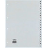 REXEL HETZEL A4 A-Z Register, 20-Tab, Polypropylen, Grau, 80-80-80 mm Lochung 25240481