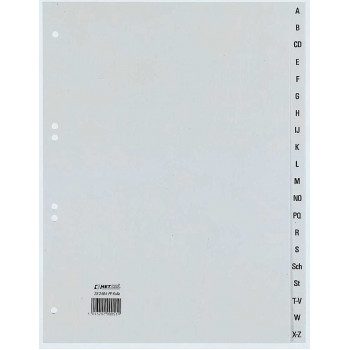 REXEL HETZEL A4 A-Z Register, 20-Tab, Polypropylen, Grau, 80-80-80 mm Lochung 25240481