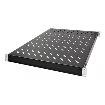 LogiLink 19 Zoll Rack-Einlegeboden 1U verstellbare Tiefe 570 mm perforiert Schwarz für 800 mm tiefe Schränke SF0800B