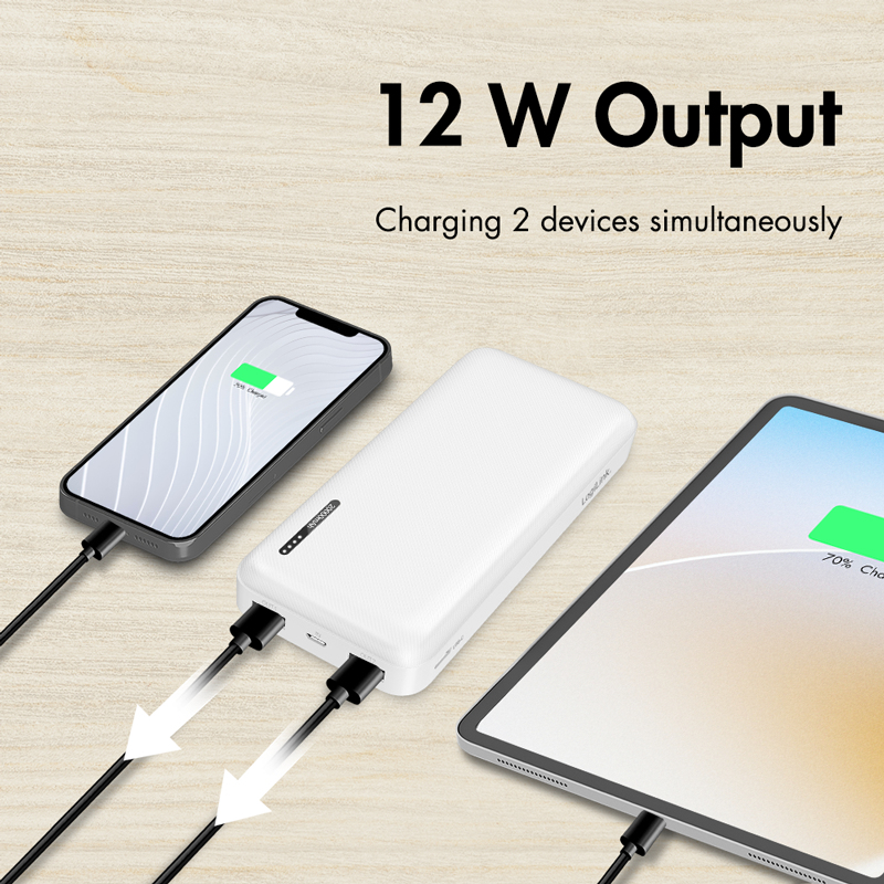 LogiLink PA0323W Power Bank 20000 mAh Weiß - 2x USB-A, 1x USB-C, 20W PD