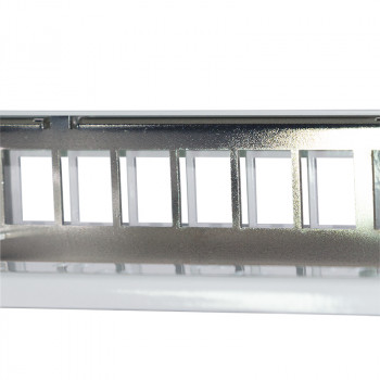 LogiLink 19 Zoll Keystone Patch Panel, 24 Port, geschirmt, Lichtgrau (RAL7035), 1U, für bis zu 24 Keystone-Module, 1 Stk. (NK4073)