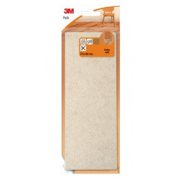 3M Scotch Filzgleiter, extra weich, 80 x 215 mm, Beige, selbstklebend, zuschneidbar, für den Innenbereich, 1 Stück (SP84A27)