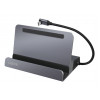 LogiLink UA0408 USB-C Dockingstation mit Tablet-Ständer, HDMI 4K@60Hz, 100W PD, Gigabit Ethernet, Silber