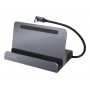 LogiLink UA0408 USB-C Dockingstation mit Tablet-Ständer, HDMI 4K@60Hz, 100W PD, Gigabit Ethernet, Silber