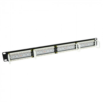 ACT 24-Port CAT6 UTP 45° gewinkeltes Patch Panel, 1U, Schwarz (PP1013)