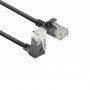 ACT DC4901 1m CAT6A U/UTP LSZH Slimline Patchkabel, Schwarz, RJ45 90° gewinkelt auf gerade
