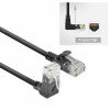 ACT DC4901 1m CAT6A U/UTP LSZH Slimline Patchkabel, Schwarz, RJ45 90° gewinkelt auf gerade