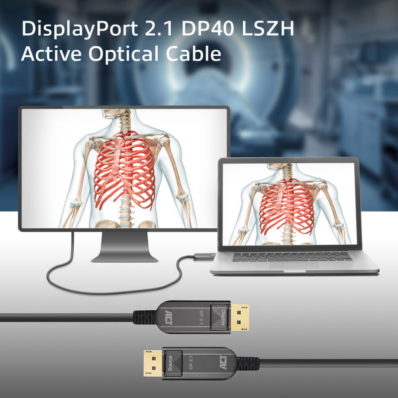 ACT 10m 8K DisplayPort 2.1 DP40 UHBR10 LSZH Aktives Optisches Kabel (AOC) AK4170
