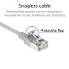 ACT Grau 0,25m LSZH S/FTP CAT6A Slimline Patchkabel Snagless mit RJ45 Steckern (DB7052)