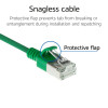 ACT Grünes 1 m LSZH S/FTP CAT6A Slimline Patchkabel mit RJ45-Steckern, snagless (DB7701)
