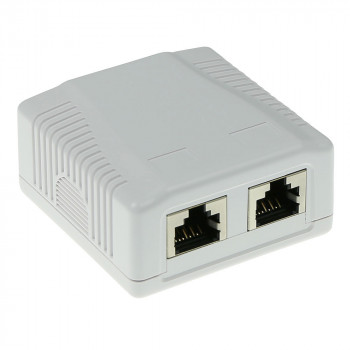 ACT FA6004 CAT6 geschirmte 2-Port Aufputzdose, Weiß