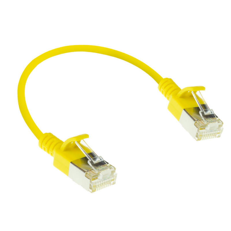 ACT DC7830 Gelb 0,15m LSZH U/FTP CAT6A Datacenter Slimline Patchkabel Snagless RJ45