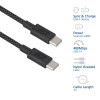 ACT USB 2.0 240W Lade-/Datenkabel USB-C zu USB-C, Schwarz, 1m (AC3086)