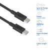 ACT USB 2.0 240W Lade-/Datenkabel USB-C zu USB-C, Schwarz, 2 m (AC3087)