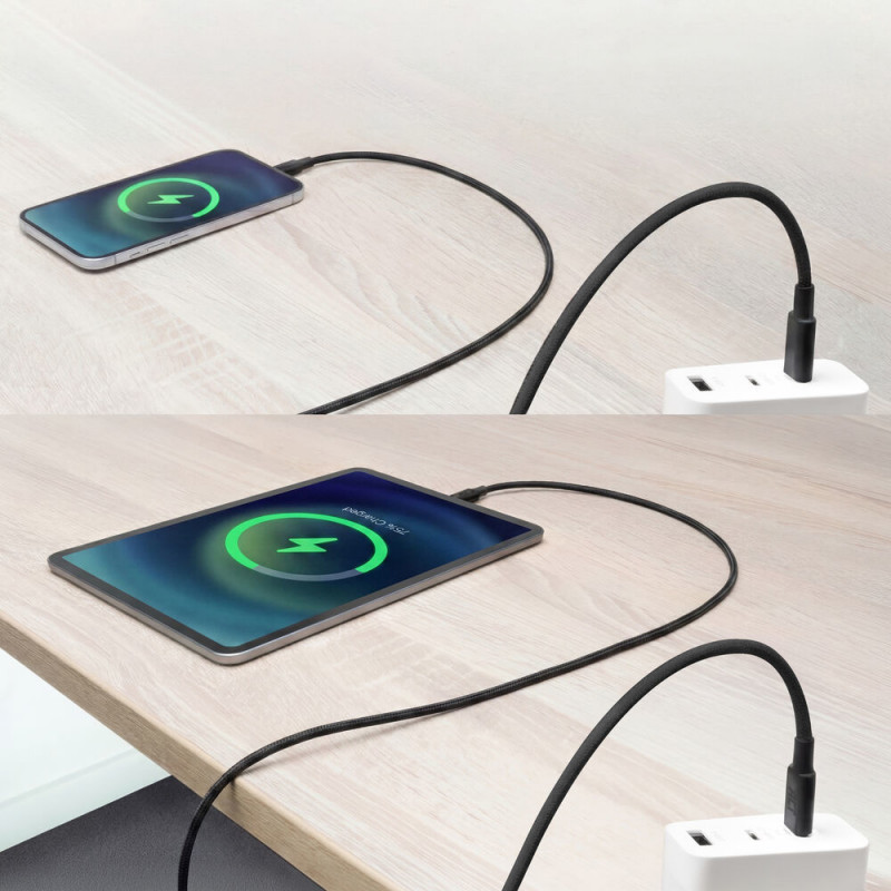 ACT USB 2.0 240W Lade-/Datenkabel USB-C zu USB-C, Schwarz, 2 m (AC3087)