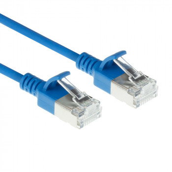 ACT Blaues 10m LSZH S/FTP CAT6A Slimline Patchkabel mit RJ45-Steckern, snagless (DB7610)