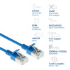 ACT Blaues 10m LSZH S/FTP CAT6A Slimline Patchkabel mit RJ45-Steckern, snagless (DB7610)