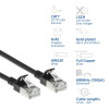 ACT Schwarz 0,5m LSZH S/FTP CAT7 Slimline Patchkabel Snagless mit RJ45-Anschlüssen (DF7900)
