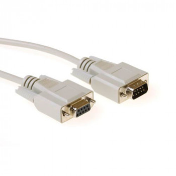 ACT AK2309 Serielles 1:1 Straight-Through-Kabel D-Sub 9-polig Stecker auf Buchse 10m Elfenbein