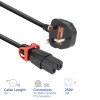 ACT Netzkabel UK Stecker - C15 IEC Lock+ schwarz 2 m, PC3884 (PL0082)
