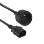 ACT Netzkabel C14 IEC 60320 - Typ E Buchse (max. Strom 10A) schwarz 0,6 m (AK5386)