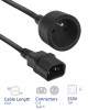 ACT Netzkabel C14 IEC 60320 - Typ E Buchse (max. Strom 10A) schwarz 0,6 m (AK5386)