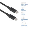 ACT USB 2.0 60W Lade-/Datenkabel USB-C zu USB-C, Schwarz, 1 Meter (AC3082)