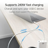 ACT USB 2.0 240W Lade-/Datenkabel USB-C zu USB-C, Weiß, 1 m (AC3084)