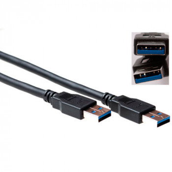 ACT SB3011 USB 2.0 Typ-A Stecker auf Typ-A Stecker Kabel, 1 m, Schwarz