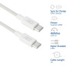 ACT USB 2.0 240W Lade-/Datenkabel USB-C zu USB-C, Weiß, 2m (AC3085)