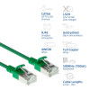 ACT Green 0,5m LSZH S/FTP CAT6A Slimline Patchkabel Snagless RJ45 (DB7700)