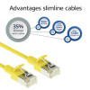 ACT Gelb 3m LSZH S/FTP CAT6A Slimline Patchkabel Snagless mit RJ45 Steckern (DB7803)