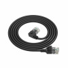 ACT DC1901 1m CAT6A U/UTP LSZH Slimline Patchkabel, RJ45 90° gewinkelt links auf gerade, Schwarz