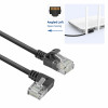 ACT DC1901 1m CAT6A U/UTP LSZH Slimline Patchkabel, RJ45 90° gewinkelt links auf gerade, Schwarz