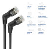 ACT DD1910 CAT6A U/FTP Slim Patchkabel, 10m, Schwarz, Abgewinkelter 360° Drehbarer RJ45