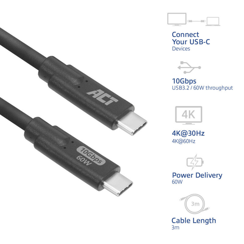 ACT AC7443 USB-C (M) auf USB-C (M) Kabel, 24-polig
