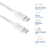 ACT USB 2.0 60W Lade-/Datenkabel USB-C zu USB-C, Weiß, 2 m (AC3081)