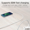 ACT USB 2.0 60W Lade-/Datenkabel USB-C zu USB-C, Weiß, 2 m (AC3081)