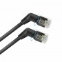 ACT DD1900 Schwarz 0,5m U/FTP CAT6A Slimline Patchkabel mit gewinkelten 360° drehbaren RJ45-Steckern