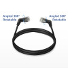 ACT DD1900 Schwarz 0,5m U/FTP CAT6A Slimline Patchkabel mit gewinkelten 360° drehbaren RJ45-Steckern