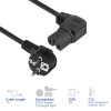 ACT AK5349 Netzkabel Schuko CEE 7/7 Stecker gewinkelt auf IEC C15 Buchse gewinkelt rechts 1m Schwarz