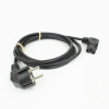 ACT AK5349 Netzkabel Schuko CEE 7/7 Stecker gewinkelt auf IEC C15 Buchse gewinkelt rechts 1m Schwarz
