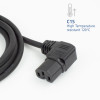 ACT AK5349 Netzkabel Schuko CEE 7/7 Stecker gewinkelt auf IEC C15 Buchse gewinkelt rechts 1m Schwarz