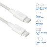 ACT USB 2.0 60W Lade-/Datenkabel USB-C zu USB-C, Weiß, 1 m (AC3080)