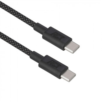 ACT USB 2.0 60W Lade-/Datenkabel USB-C zu USB-C, Schwarz, 2m (AC3083)