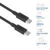ACT USB 2.0 60W Lade-/Datenkabel USB-C zu USB-C, Schwarz, 2m (AC3083)