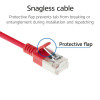 ACT Rotes 1m LSZH S/FTP CAT6A Slimline Patchkabel Snagless RJ45 (DB7501)