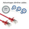 ACT Rotes 5m LSZH S/FTP CAT6A Slimline Patchkabel mit RJ45-Steckern, snagless (DB7505)